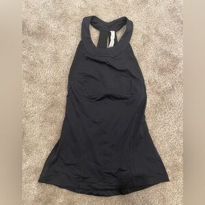 Lululemon black halter top with mesh racer back